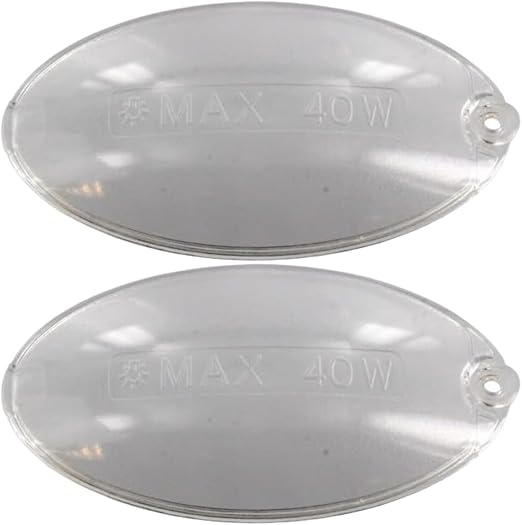 FIND A SPARE 2-Pack Cooker Hood Light Diffuser Lens Covers – Oval Replacement Plates (100mm x 52mm)
