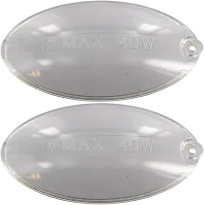FIND A SPARE 2-Pack Cooker Hood Light Diffuser Lens Covers – Oval Replacement Plates (100mm x 52mm)