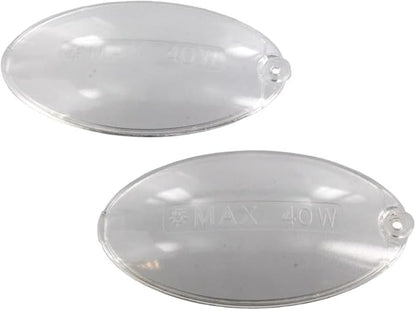 FIND A SPARE 2-Pack Cooker Hood Light Diffuser Lens Covers – Oval Replacement Plates (100mm x 52mm)