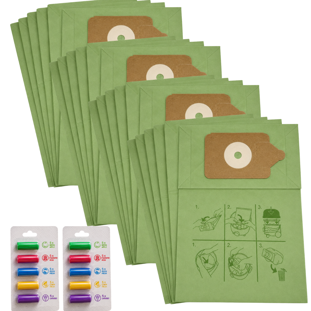 20 Vacuum Dust Bags with 10 Air Fresheners Compatible with Henry Hetty James