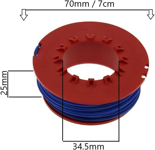 Replacement Strimmer Spool & Line Compatible with Flymo ET21 Mini Trim ST FLY031