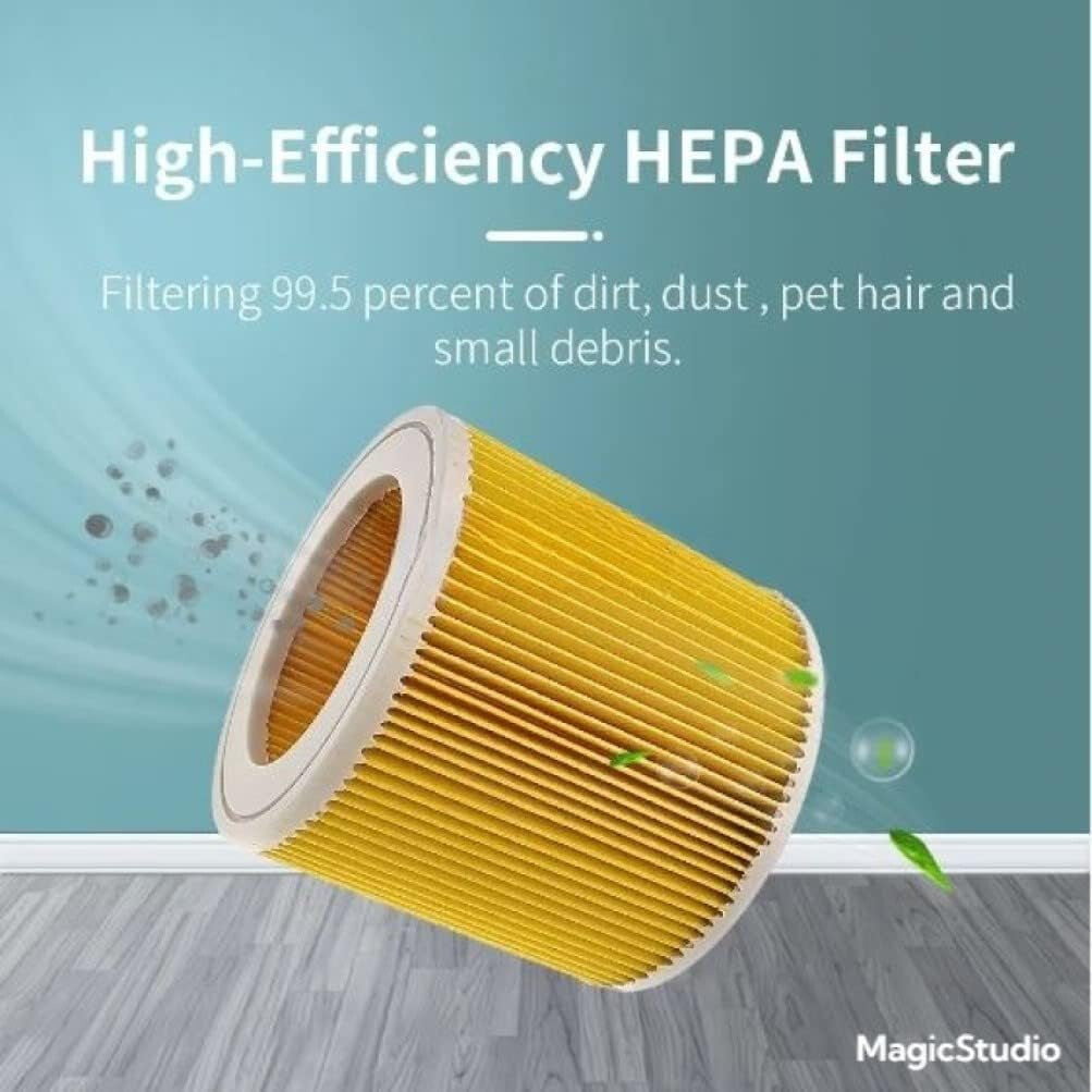 2 Pack Replacement Washable Filters for Karcher WD2.200 WD3.500 Wet Dry Vacuum