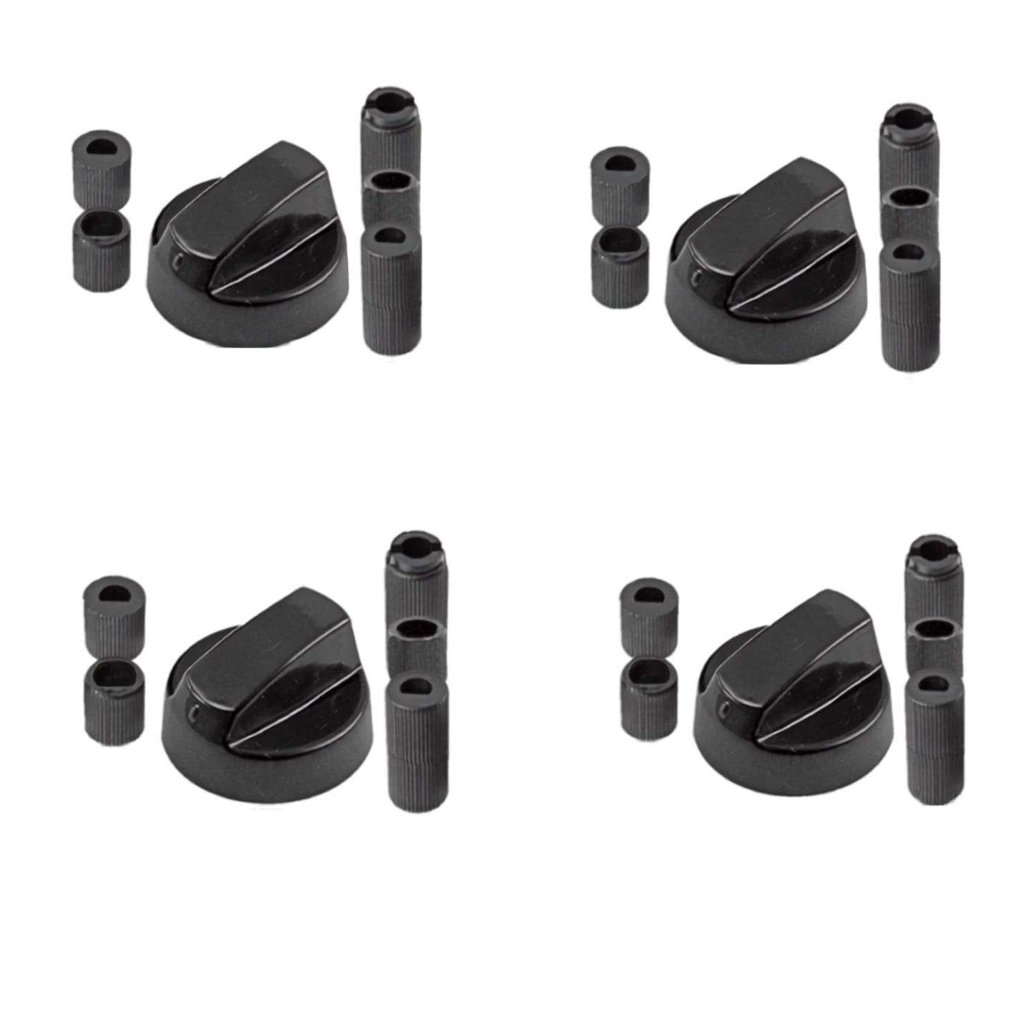 4-Pack Universal Oven & Hob Control Switch Knobs – Black Finish