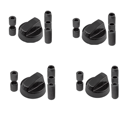4-Pack Universal Oven & Hob Control Switch Knobs – Black Finish