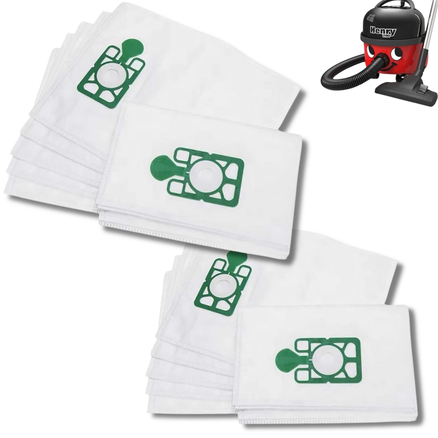 10x HEPA-Flo Dust Bags Compatible with Numatic Henry, Hetty, Harry & James – Replacement for NVM-1CH / 907075