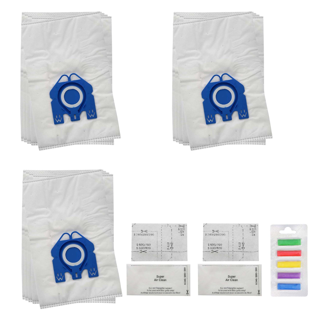 GN Vacuum Dust Bag Filter & Air Freshener Set 12 Pack Compatible with C2 C3 S5 S8