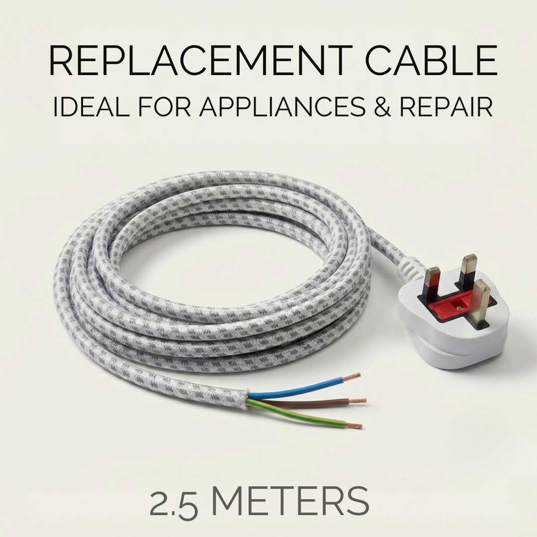 Universal 2.5 Metre Mains Power Cable for Steam & Generator Irons 13A UK Plug