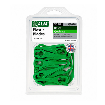 20 Pack Plastic Strimmer Blades Compatible with Bosch ART23 Accutrim Qualcast Hoversafe