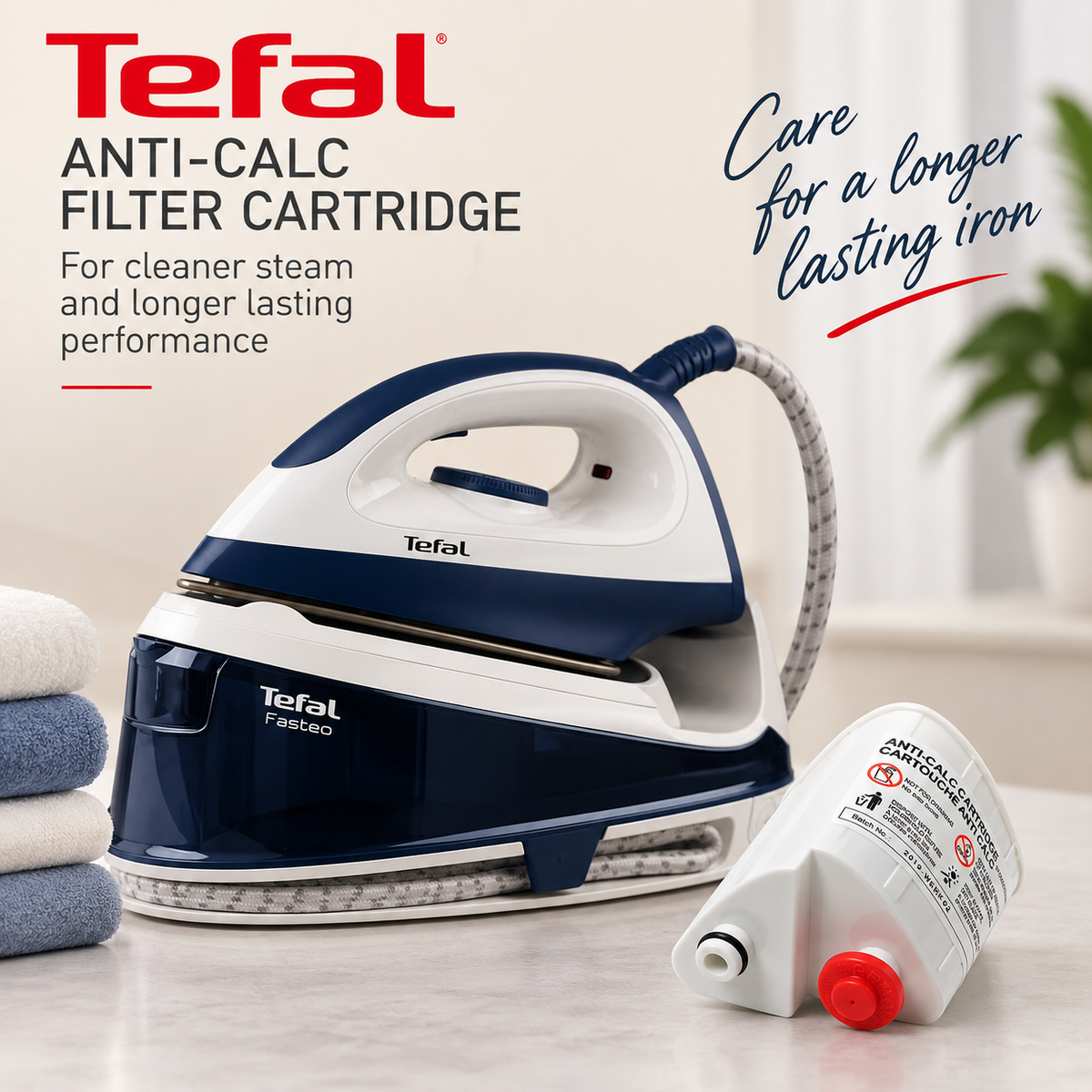 Tefal Fasteo Anti Calc Cartridges XD9060E0 SV6020 SV6035 SV6040 Genuine 2 Pack