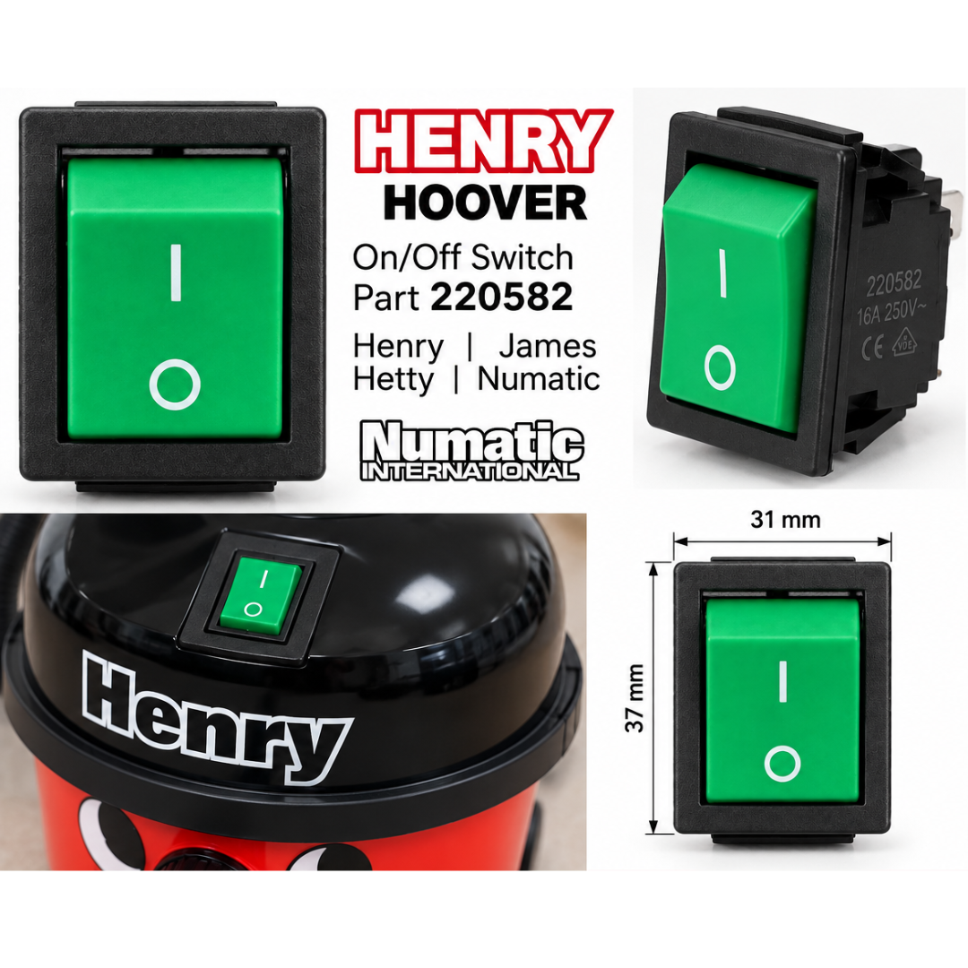 Numatic Henry Hoover On Off Power Switch 220582 James Hetty Replacement