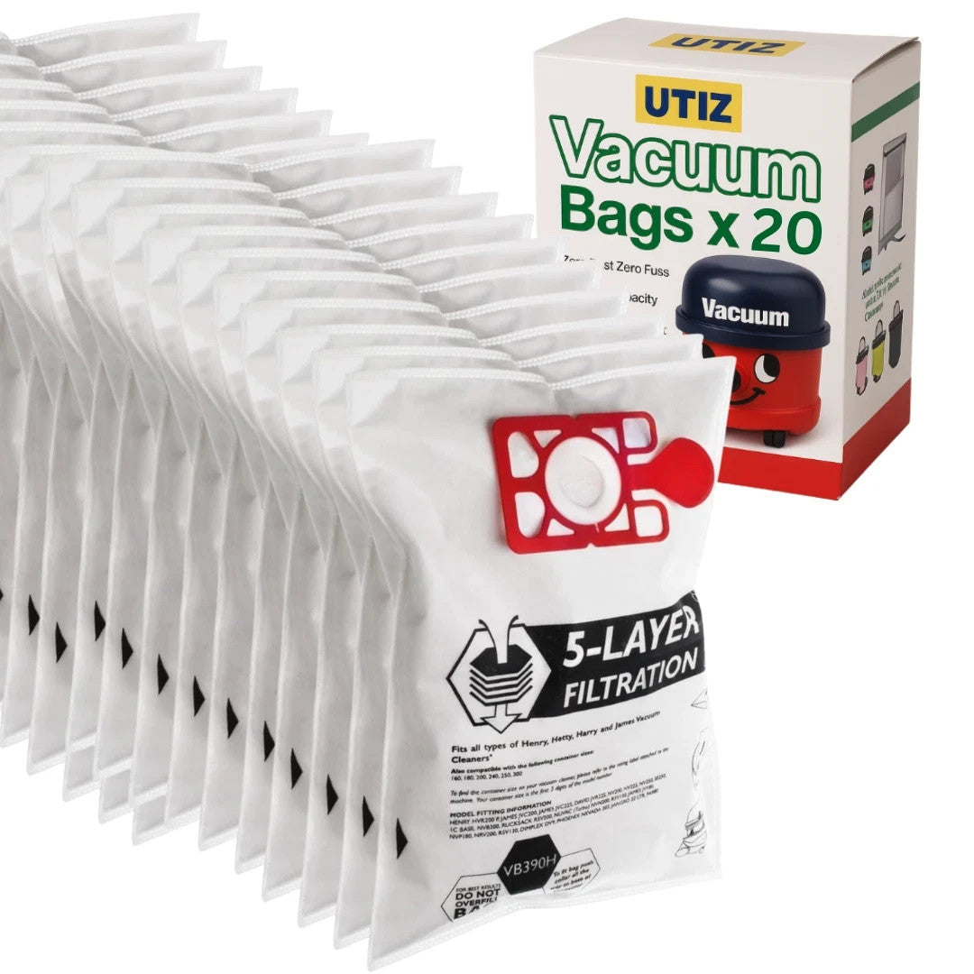 20 Pack HEPA-Flo Vacuum Bags for Numatic Henry Hetty James Hoover Cleaners