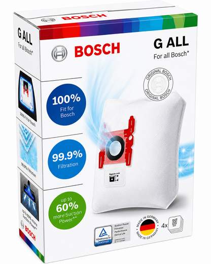Bosch Type G Replacement Vacuum Bags 4 Pack for BSGL4 BSG4 BSG6 BSG7