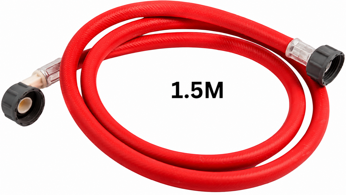 Washing Machine Water Supply Hose 1.5m Universal Hot & Cold Fill Inlet Pipe