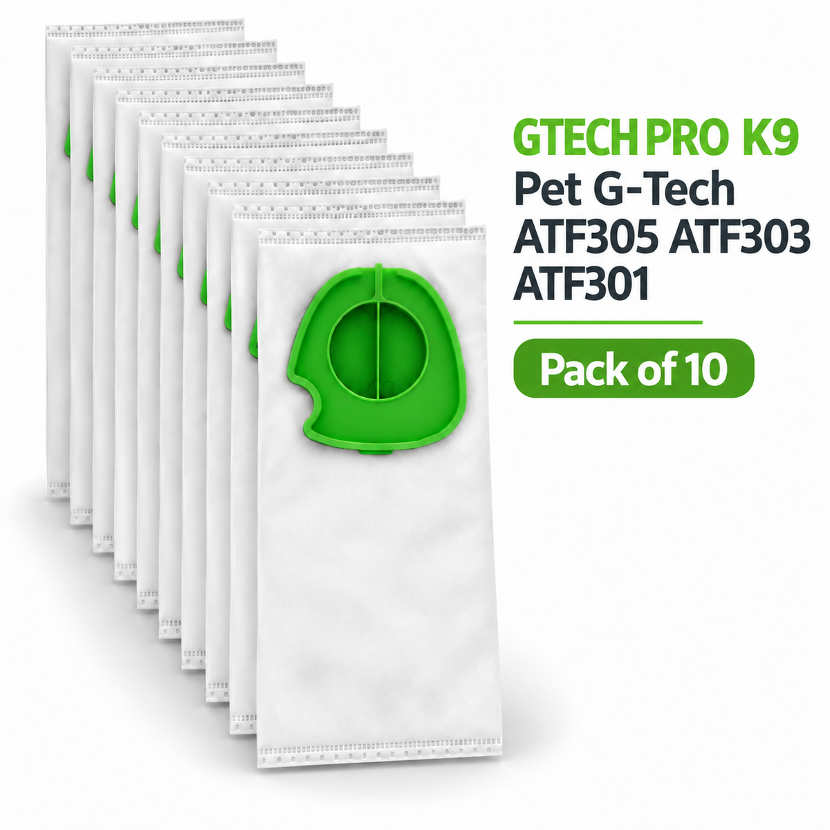 Gtech Pro K9 Compatible Microfibre Vacuum Dust Bags ATF301 ATF303 ATF305