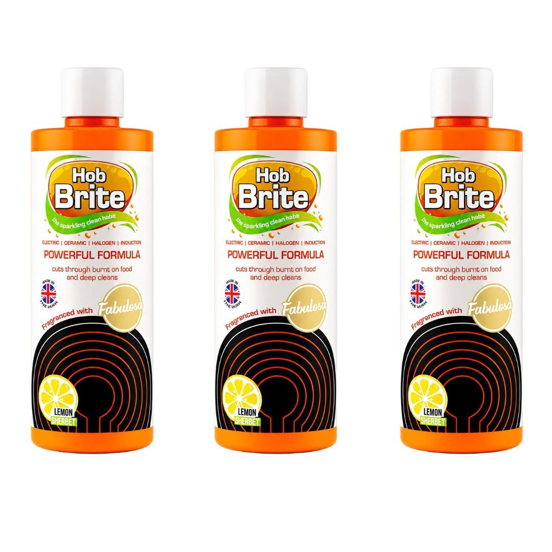 250ml Ceramic Glass Hob Cleaner Lemon Sherbet 3 Pack