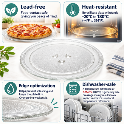 255mm Microwave Glass Turntable Plate Compatible with Panasonic Replacement Dish