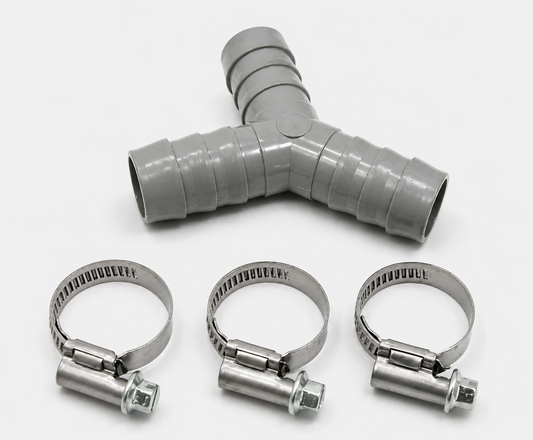 Universal 17mm 3 Way Y Splitter Drain Hose Connector Washing Machine Dishwasher