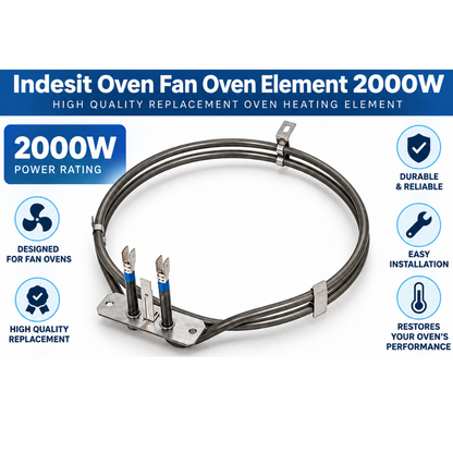 2000W Fan Oven Heating Element Compatible with Hotpoint Indesit Creda Ariston C00084399