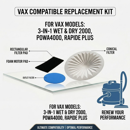 Vax 6130 6130S 6130SX 6130E 6150X 6155 6165 Filter Kit 3-in-1 4 Pack