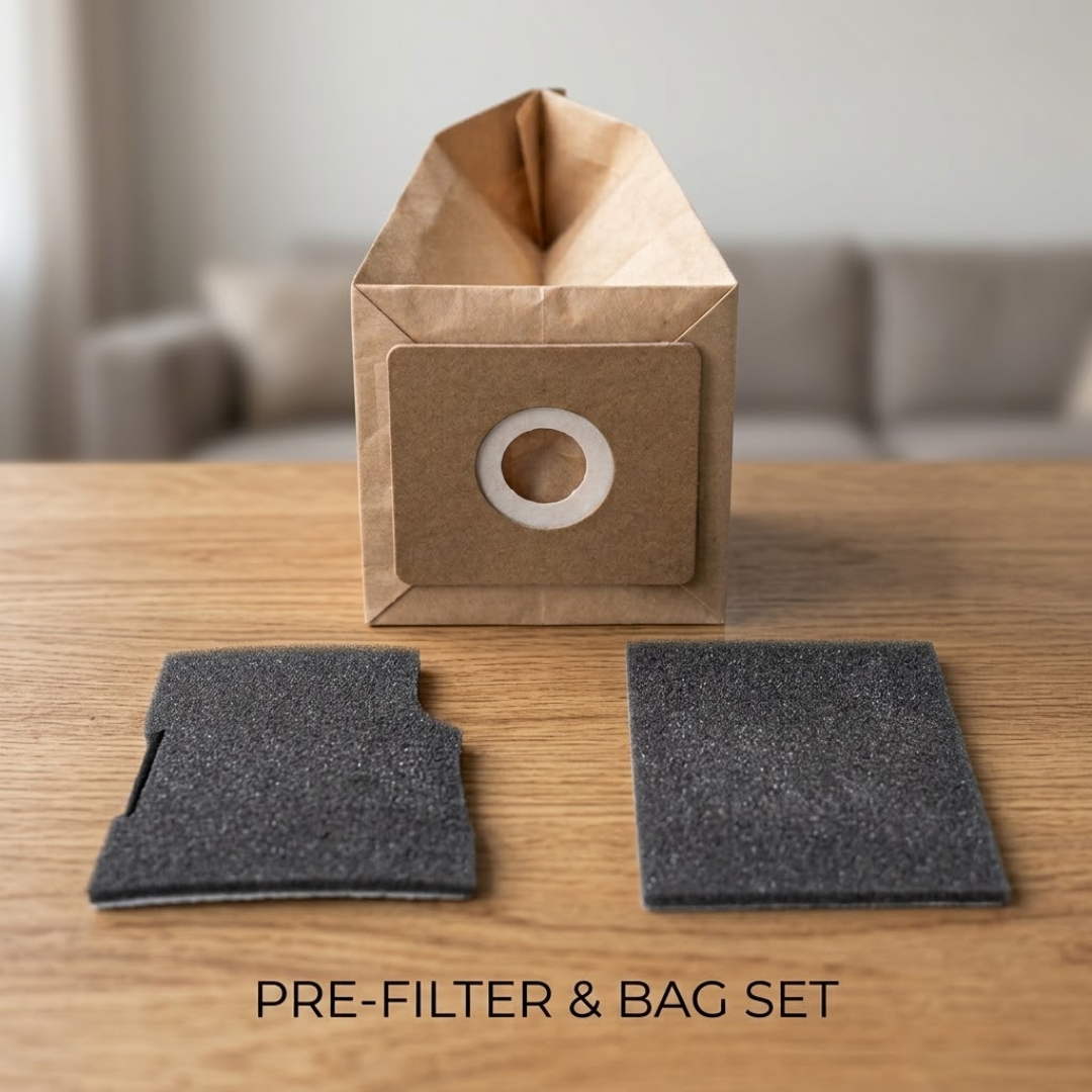 Replacement Dust Bags and Motor Filters Kit 5 Pack for Tesco VC206 VC207 Vacuum Cleaner