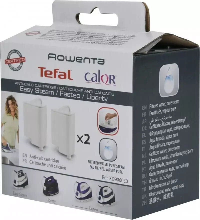 Tefal Fasteo Anti Calc Cartridges XD9060E0 SV6020 SV6035 SV6040 Genuine 2 Pack
