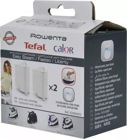 Tefal Fasteo Anti Calc Cartridges XD9060E0 SV6020 SV6035 SV6040 Genuine 2 Pack