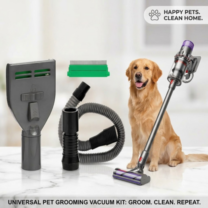 Pet Grooming Vacuum Attachment Brush with Extension Hose for Dog & Cat Hair