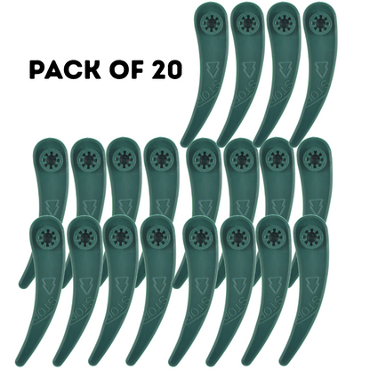 20 Pack Plastic Strimmer Blades Compatible with Bosch ART 23-18 LI ART 26-18 LI