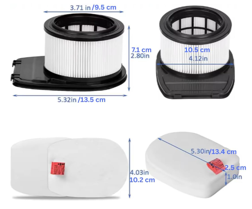 Replacement HEPA Foam Felt Filters 2 Pack Compatible with Shark IZ201UK IZ202UK IZ251UK