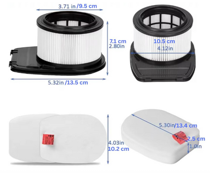Replacement HEPA Foam Felt Filters 2 Pack Compatible with Shark IZ201UK IZ202UK IZ251UK