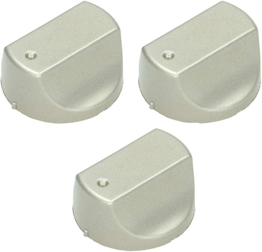 3 Pack Silver Control Knobs Compatible with Hotpoint Hot-Ari IX Oven Cooker Hob