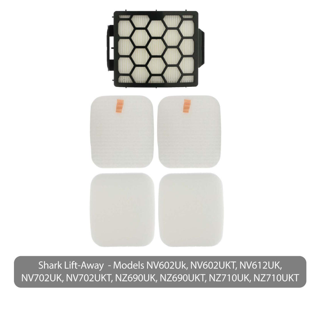 Vacuum Filter Replacement Kit Compatible with Shark NV602UK NV612UK NZ690UK NZ691UK NZ710UK