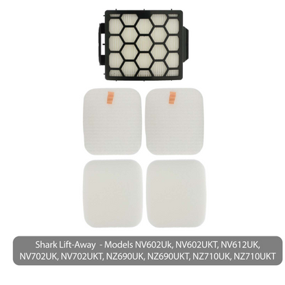 Vacuum Cleaner Filter Replacement Set Compatible with Shark NV602UK NV612UK NZ690UK NZ691UK NZ710UK