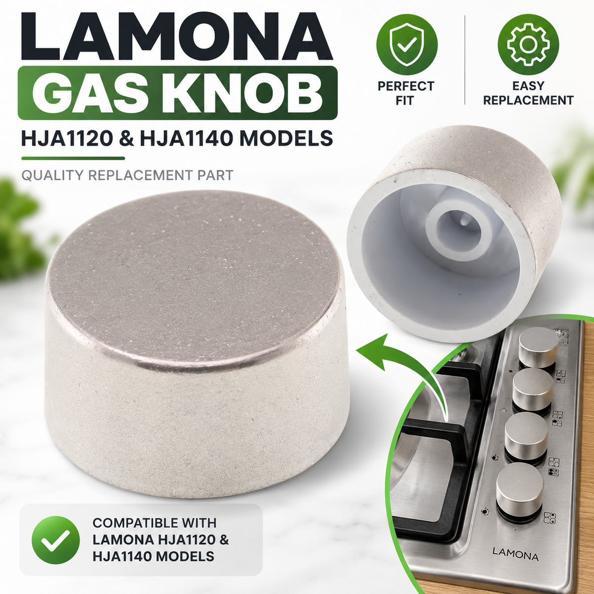 Lamona Howdens HJA1120 HJA1140 Gas Cooker Ignition Button Silver 2 Pack