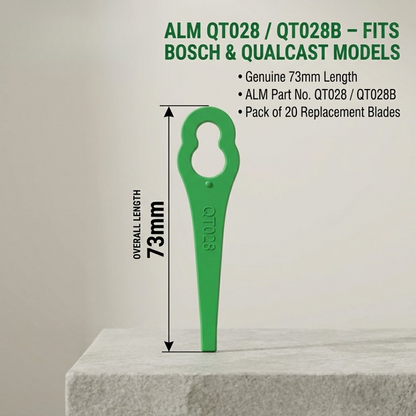20 Pack Plastic Strimmer Blades Compatible with Bosch ART23 Accutrim Qualcast Hoversafe