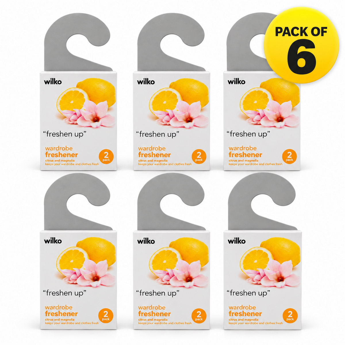 Title: Citrus Blossom Wardrobe Air Fresheners 6 Pack with 6 Free Scent Refills