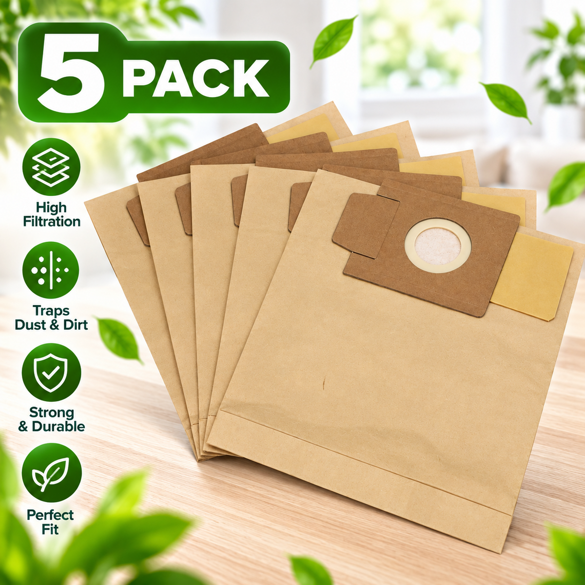 Type 01 & 87 Vacuum Dust Bags 5 Pack Compatible with Morphy Richards Handy Varia Vinto Premiair – Replacement