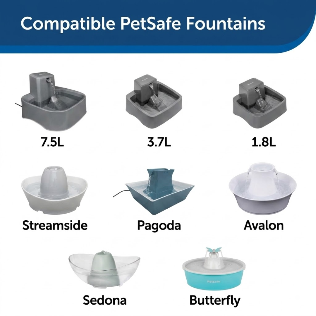 12x Carbon Water Filters Compatible with PetSafe Drinkwell Cat & Dog Water Fountains