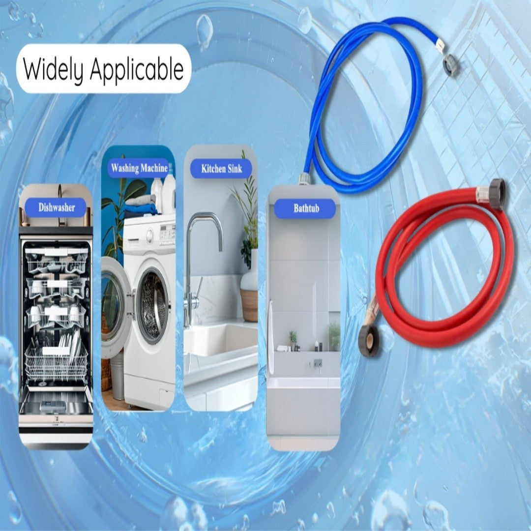 1.5m Washing Machine Inlet Hose Universal Hot Cold Water Fill Connection Pipe