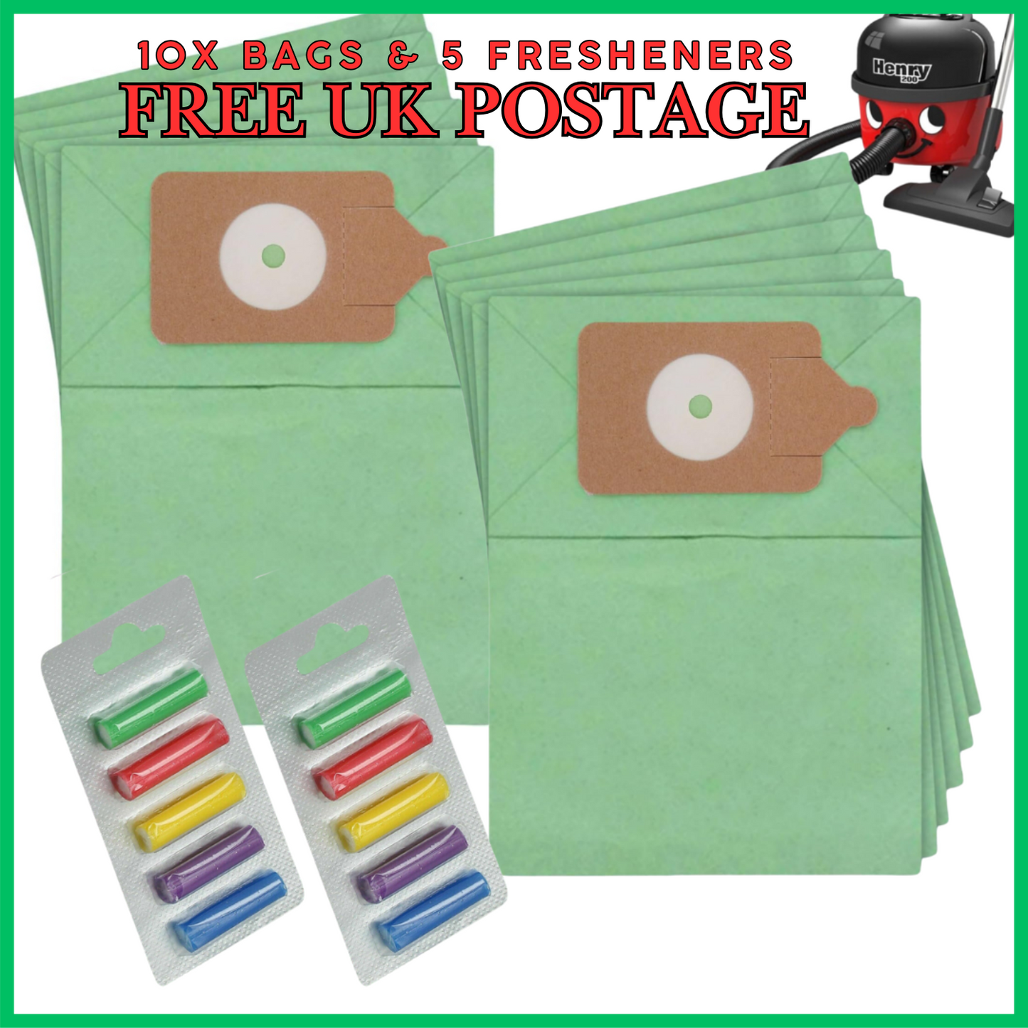 10x Replacement Microfibre Vacuum Bags for Henry HVR200 Hetty HET200