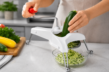 3-in-1 Rotary Vegetable Grater Hand Crank Slicer Julienne Cutter with 3 Discs