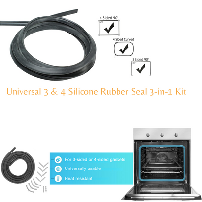 2.92m Universal Oven Door Rubber Seal Strip Compatible with Neff Beko Bosch Indesit