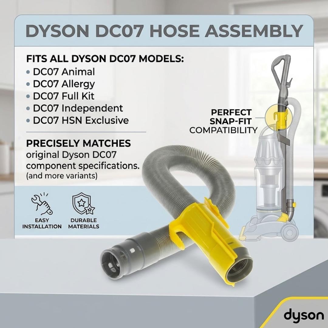 4m Yellow Replacement Vacuum Hose Compatible with Dyson DC07 Animal