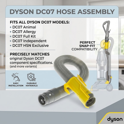 4m Yellow Replacement Vacuum Hose Compatible with Dyson DC07 Animal