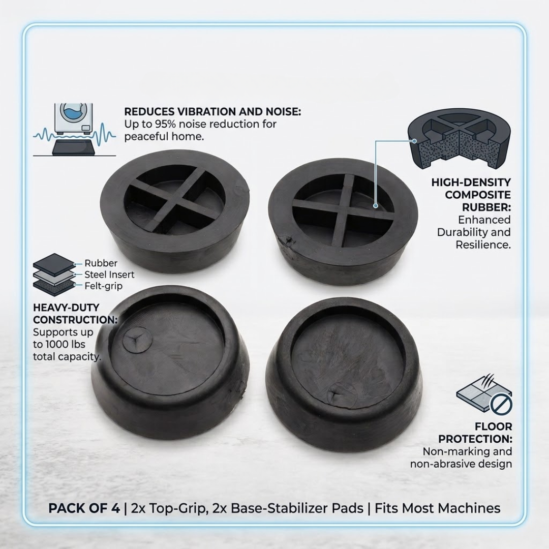 4 Pack Washing Machine Anti Vibration Pads Rubber Shock Absorber Feet