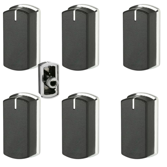 6 Pack Cooker Control Knobs Compatible with Belling Oven Hob Stove Grill 083240900