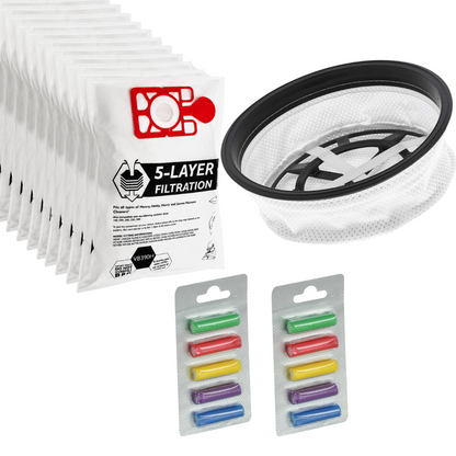10 Vacuum Dust Bags with 12 Inch Filter Compatible with Henry Hetty HVR160 Compact 604165