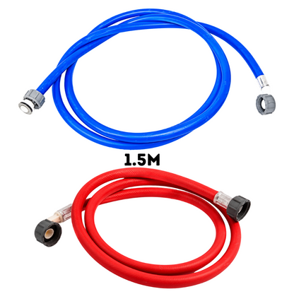 Universal Washing Machine Water Inlet Hose 1.5m Hot & Cold Fill Supply Pipe