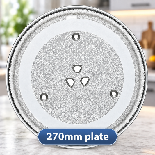 Universal 270mm Microwave Glass Turntable Plate 3 Lug Compatible with Russell Hobbs