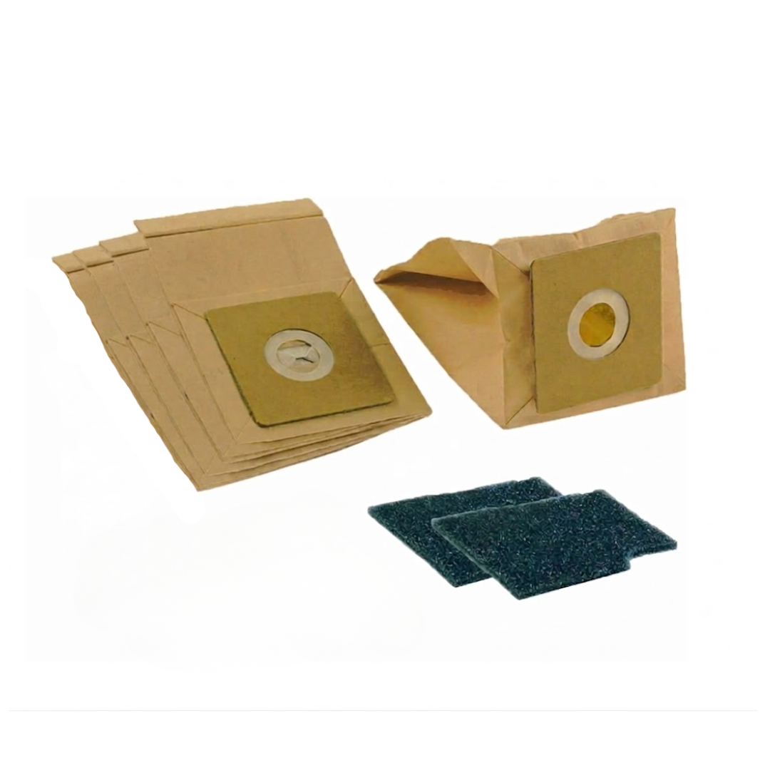 Replacement Dust Bags and Motor Filters Kit 5 Pack for Tesco VC206 VC207 Vacuum Cleaner
